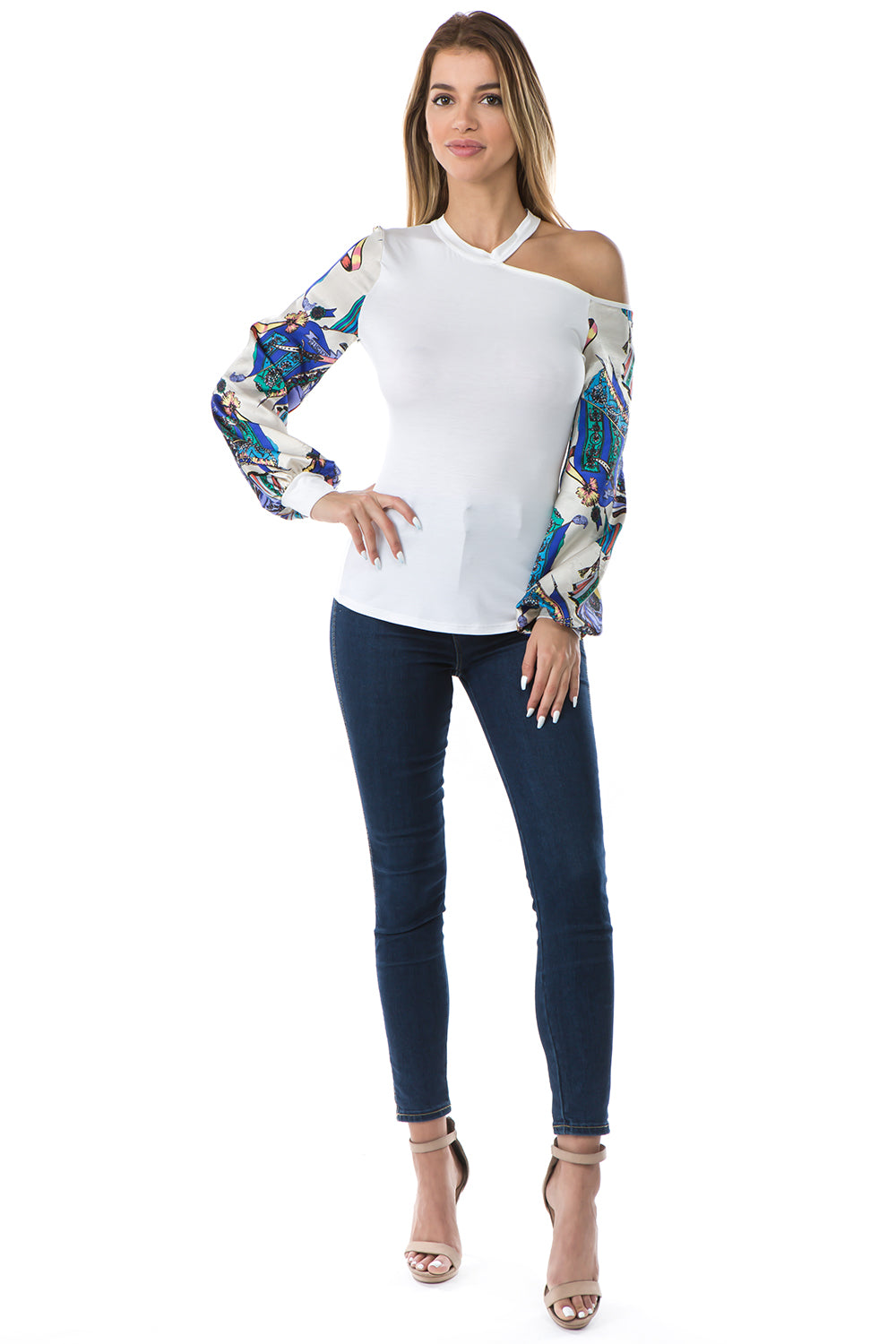 AVELINE ONE COLD SHOULDER TOP (IVORY)- VT2659