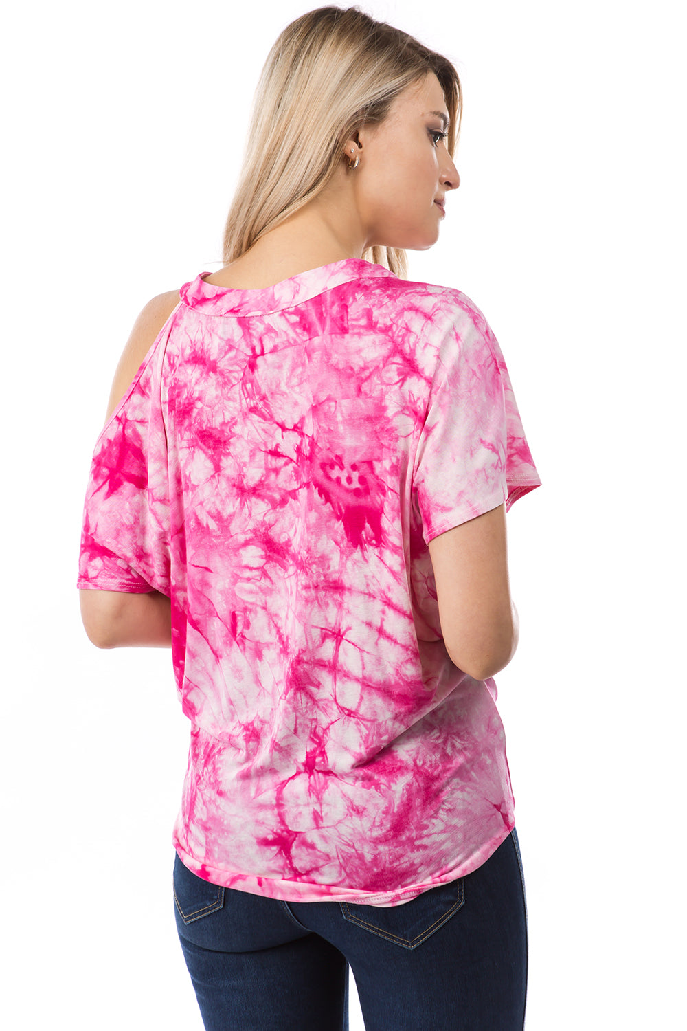 CALLA FRONT TIE TOP (FUSCHIA TIE DYE)- VT2668T