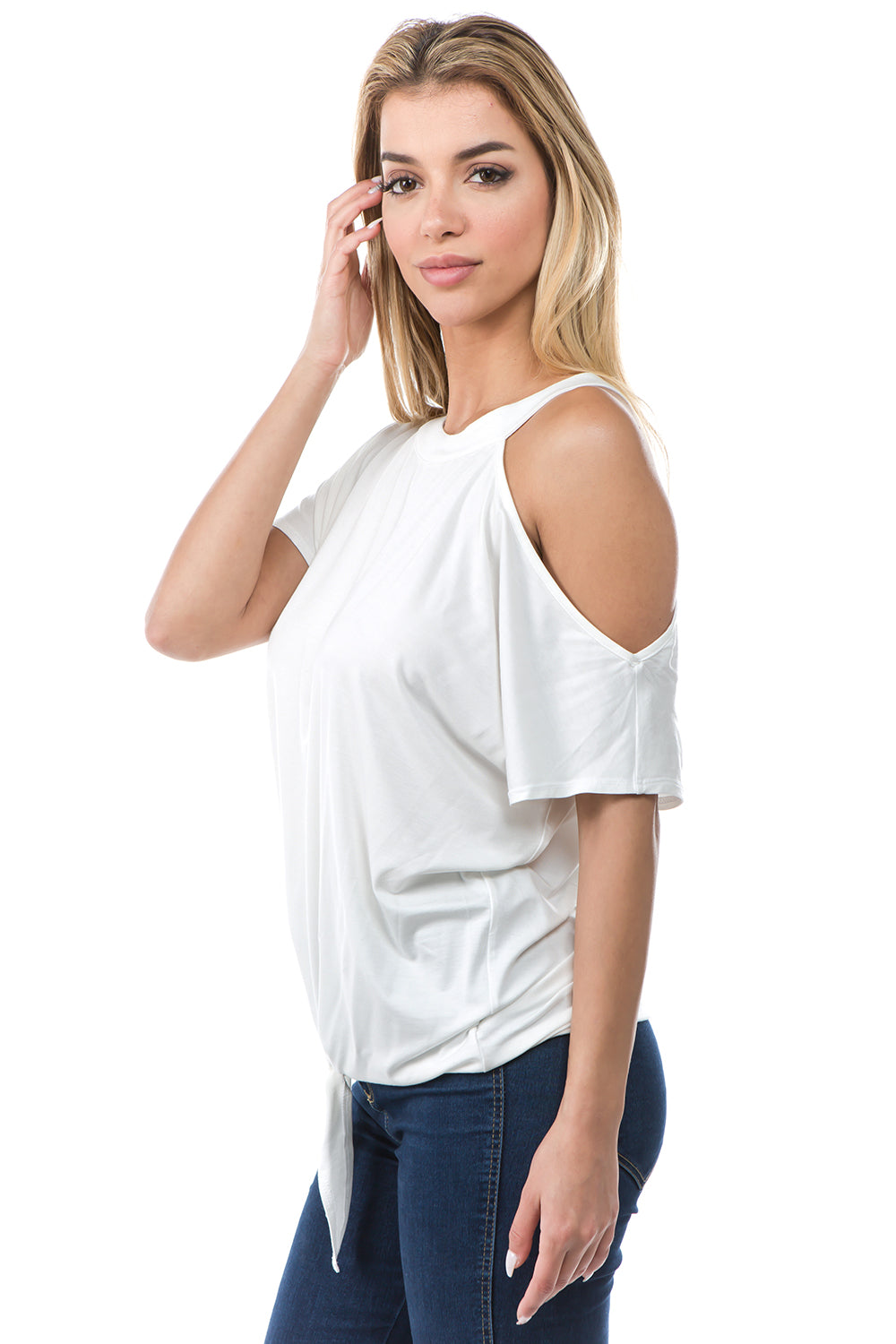 CALLA FRONT TIE TOP (IVORY)- VT2668