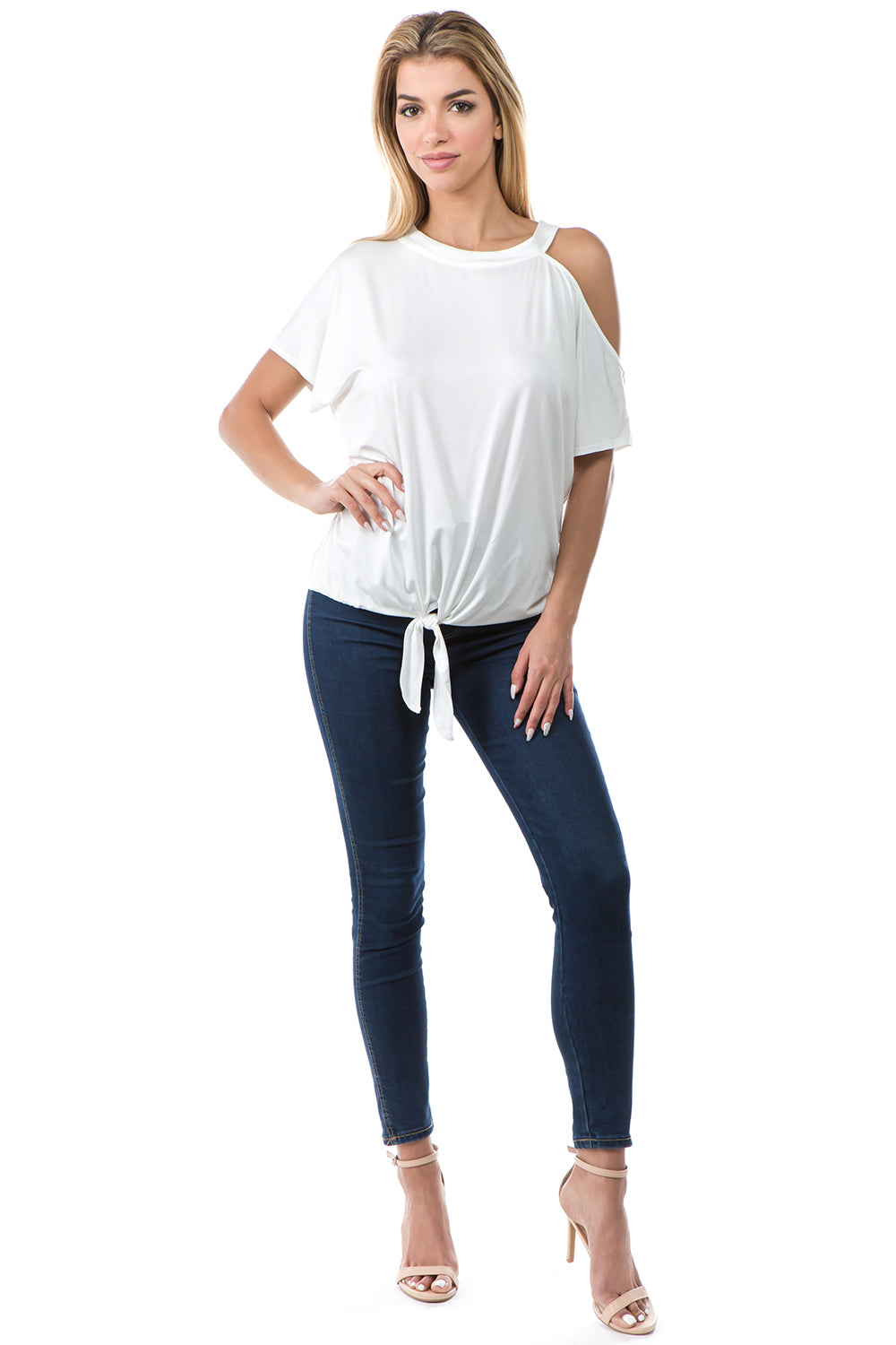 CALLA FRONT TIE TOP (IVORY)- VT2668