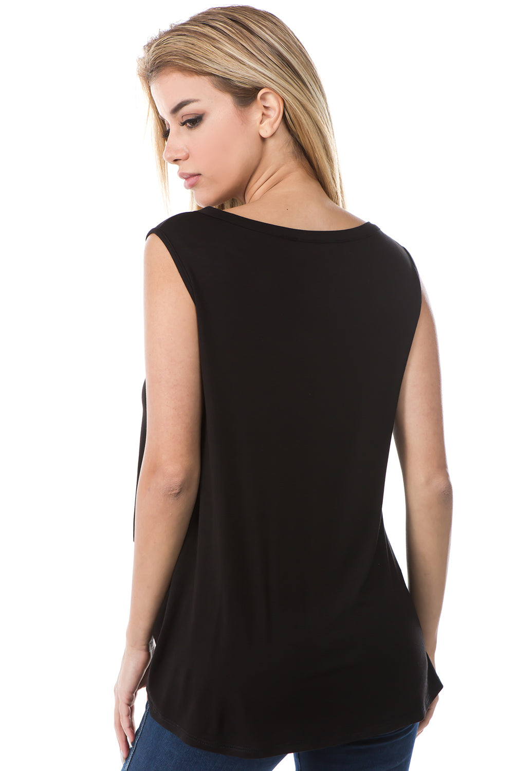 FIONA FRONT KNOTS TOP (BLACK)- VT2682