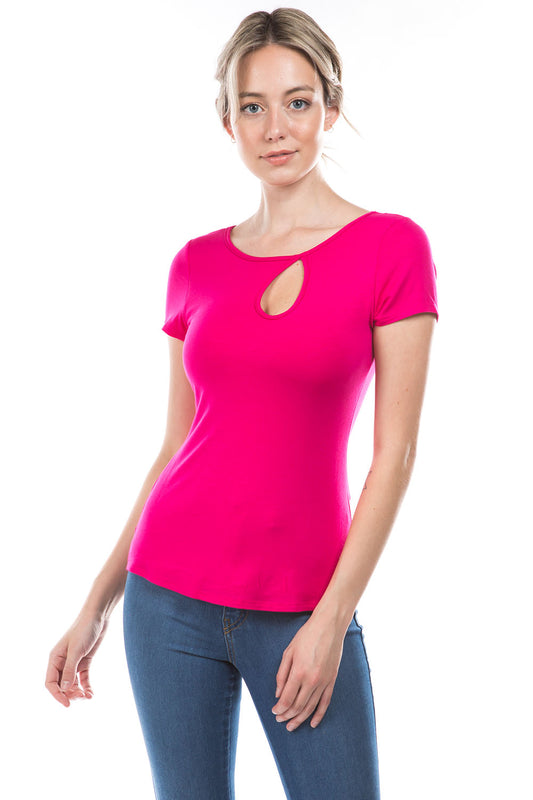 SERA FR KEYHOLE TOP (HOT PINK)- VT2684