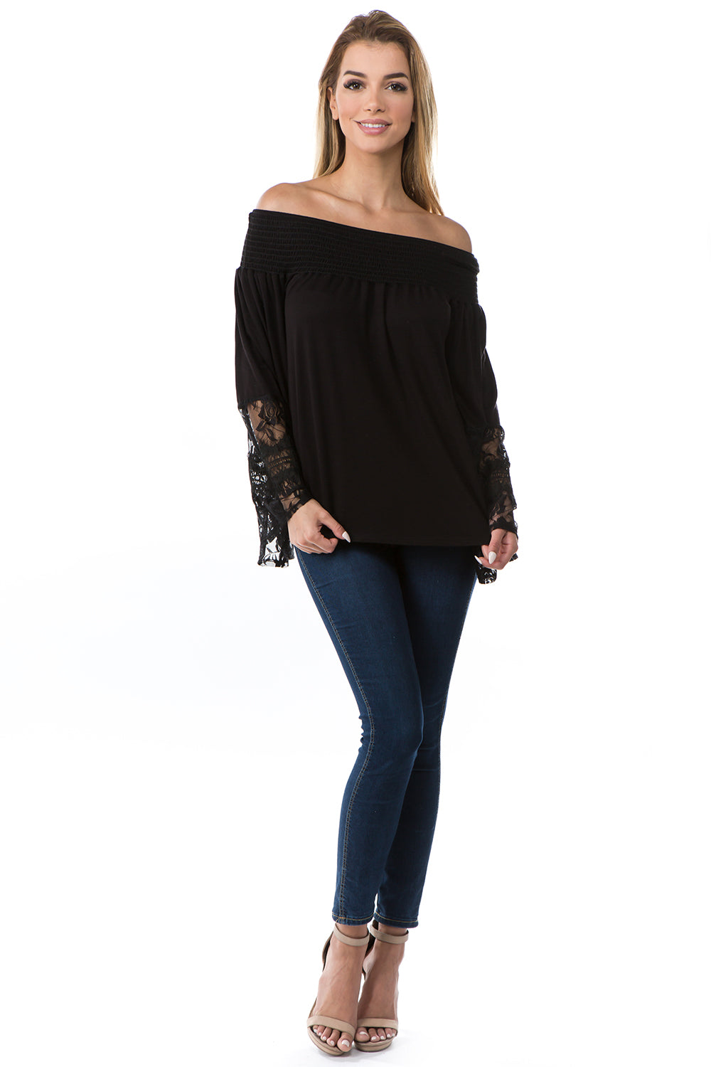 AGNES OFF SHOULDER TOP (BLACK)- VT2691