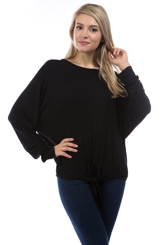 NORA WING SLEEVE TOP (BLACK)-VT2829