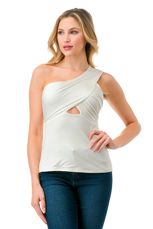 LUNA CROSS NECK TOP (IVORY)- VT3204