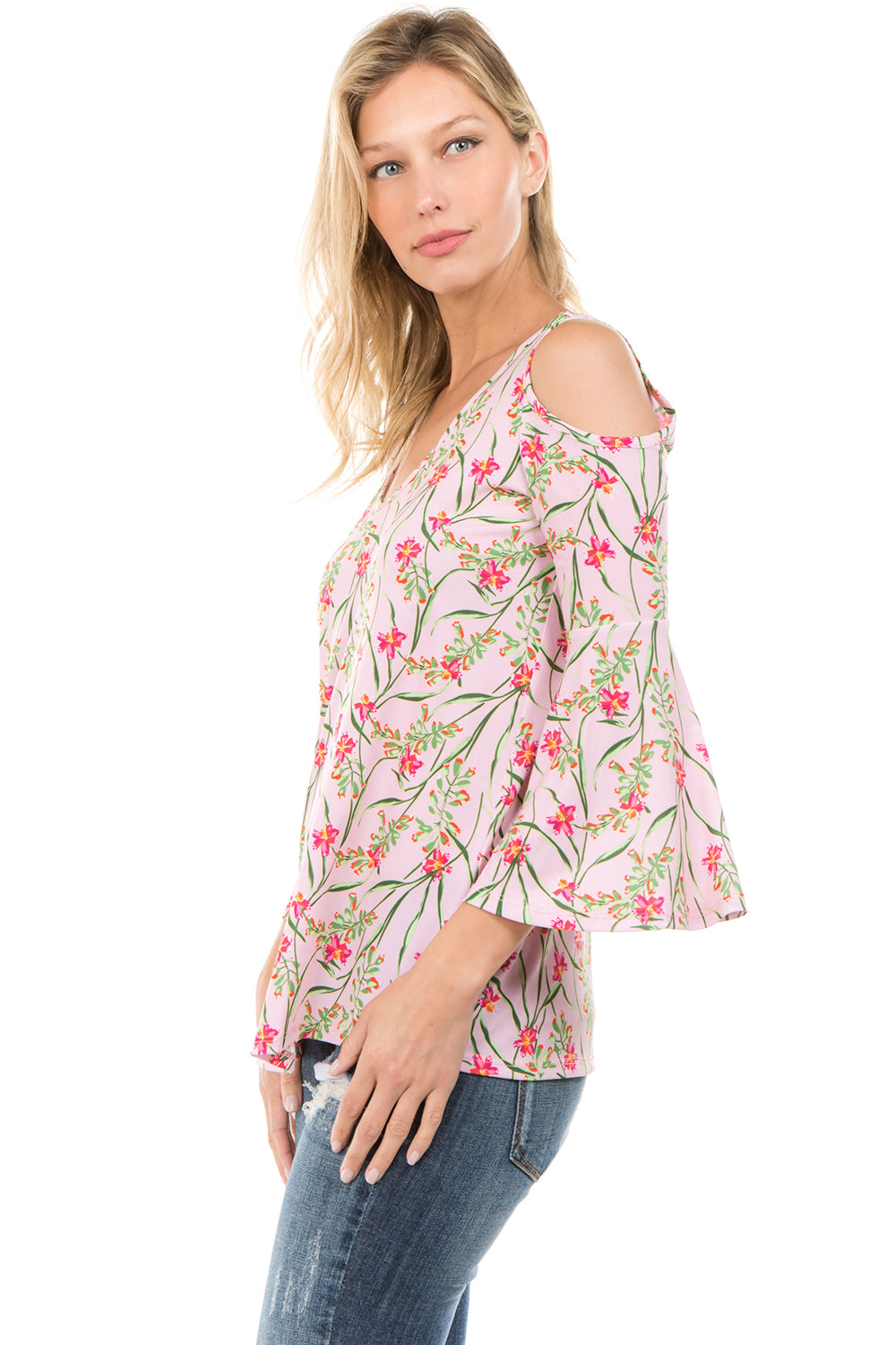 PRINTED BRENDA TOP (Pink)- VT7365