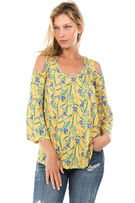 PRINTED BRENDA TOP (Yellow)- VT7365