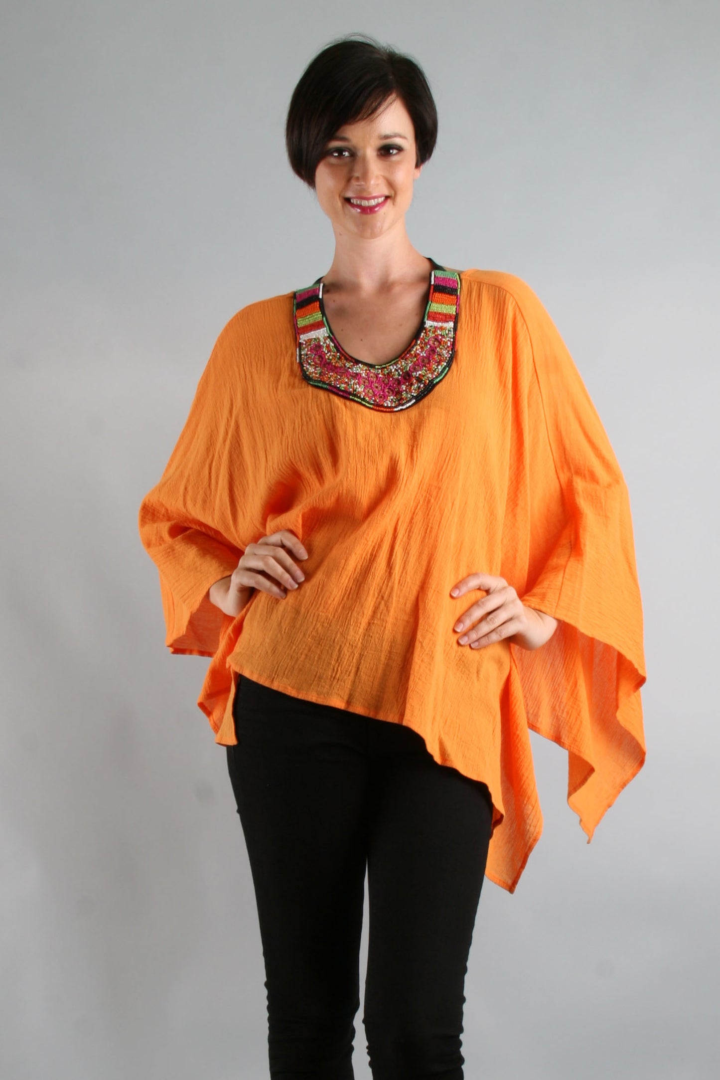 FIONA PONCHO TOP (ORANGE)- VT7447