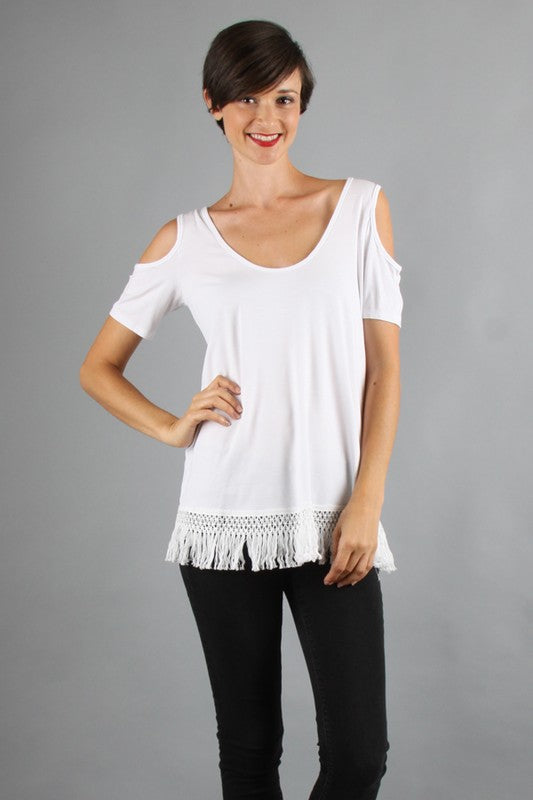 SOLID OPEN SHOULDER TOP-VT9157 S