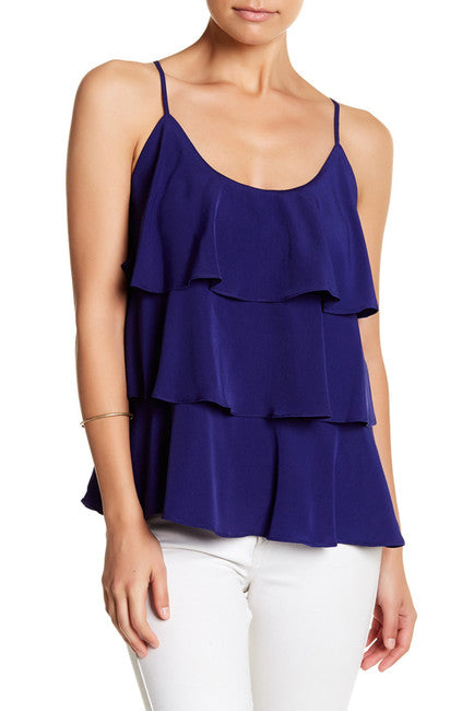 IVANA RUFFLE TOP (ROYAL BLUE)-VT9734