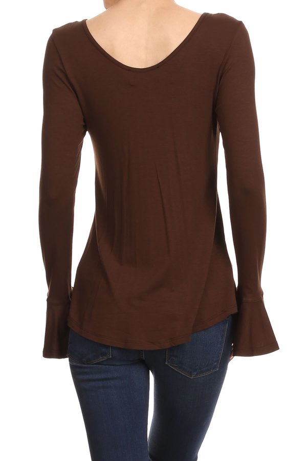 ORLANTHA BELL SLEEVE TOP (AVAILABLE IN VARIOUS COLORS)-VT1553