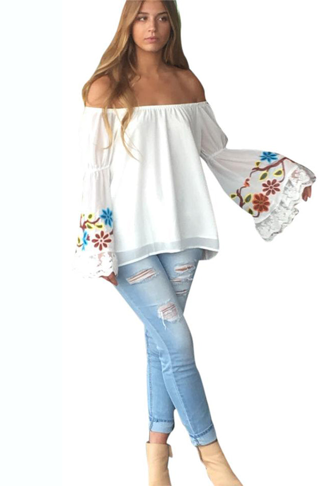 MERUVINA OFF THE SHOULDER TOP (Ivory)- CVT8998