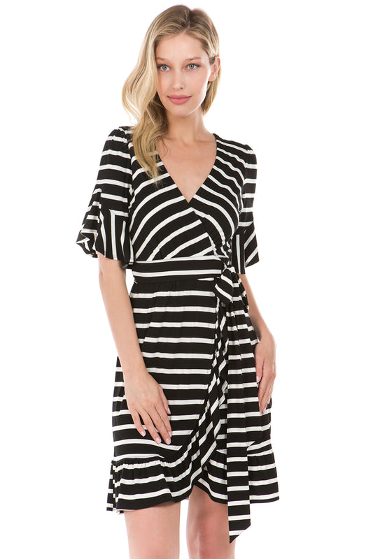 MARY WRAP DRESS (Black)- VD2197